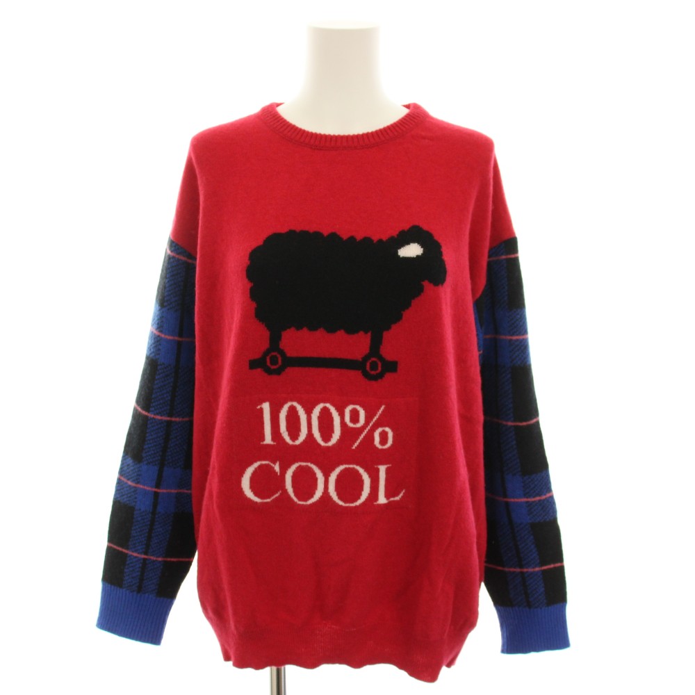 MOSCHINO ニット・セーター -(M位) 紫x黄x青等(ボーダー) 【古着】【中古】 MOSCHINO - MOSCHINO ニット・セーター -(M位) 紫x黄x青等(ボーダー