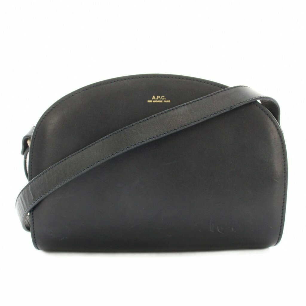 アーペーセー A.P.C. デミ リュンヌバッグ Demi-Luneバッグ ショルダーバッグ レザー ロゴ箔押し 黒 ブラック /YT ●D レディース  260428