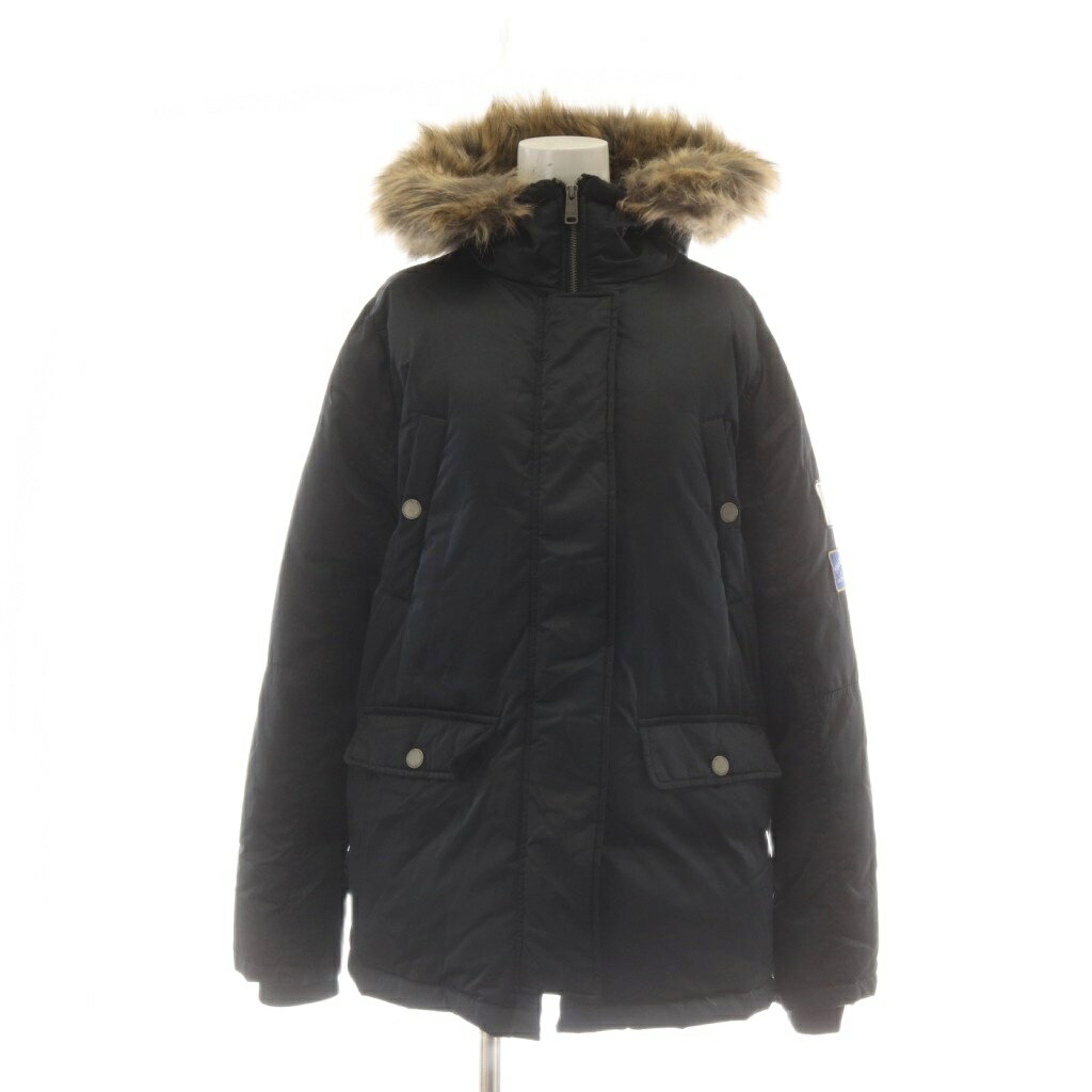 Rakuten - 【中古】ロキシー ROXY ダウンジャケット アウター M 黒 ブラック フード ワッペン付き /AU レディース 【ベクトル 古着】 260428