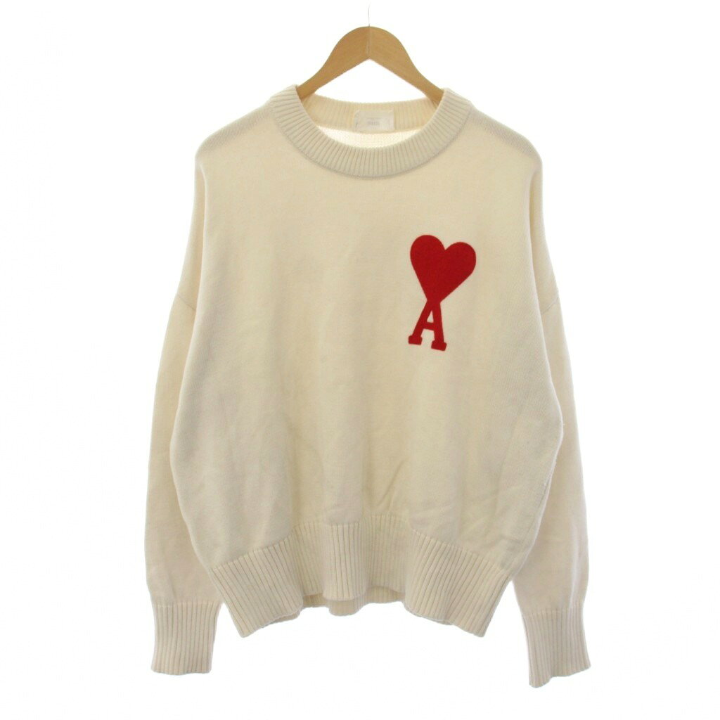 【中古】アミ アレクサンドル マテュッシ ami alexandre mattiussi ハートAロゴクルーネックニット カットソー 長袖 M 白 A21HK009.016 /BM メンズ レディース 【ベクトル 古着】 260428 auc-vector-20897247 ブランド古着の買取販売ベクトル パッケージ画像
