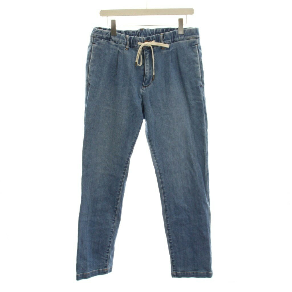 [Used] RED CARD Denim Jeans, Size 32, Blue, Drawstring Waist, Solid Color, Full Length, 26M930SF /YM, Men's [Vector Used Clothing] 260428