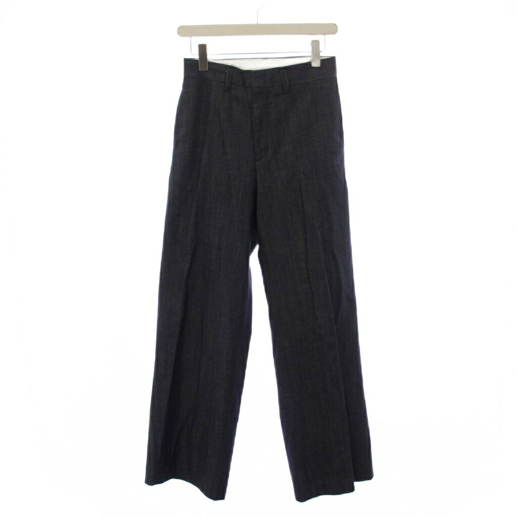 [Used] ADORE SERGE de bleu Classic TROUSERS SEMI FLARED SLACKS Wide Denim Pants Jeans Zip Fly 38 Indigo /BM Women's [Vector Used Clothing] 260502