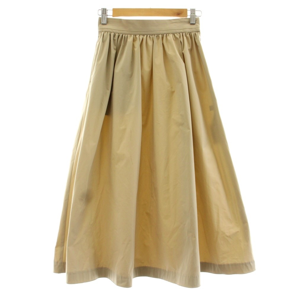 【中古】ボールジー BALLSEY トゥモローランド 24SS ストレッチタフタ ボリュームギャザースカート フレア ミモレ ロング 32 ベージュ 11054105033 /KU レディース 【ベクトル 古着】 260507