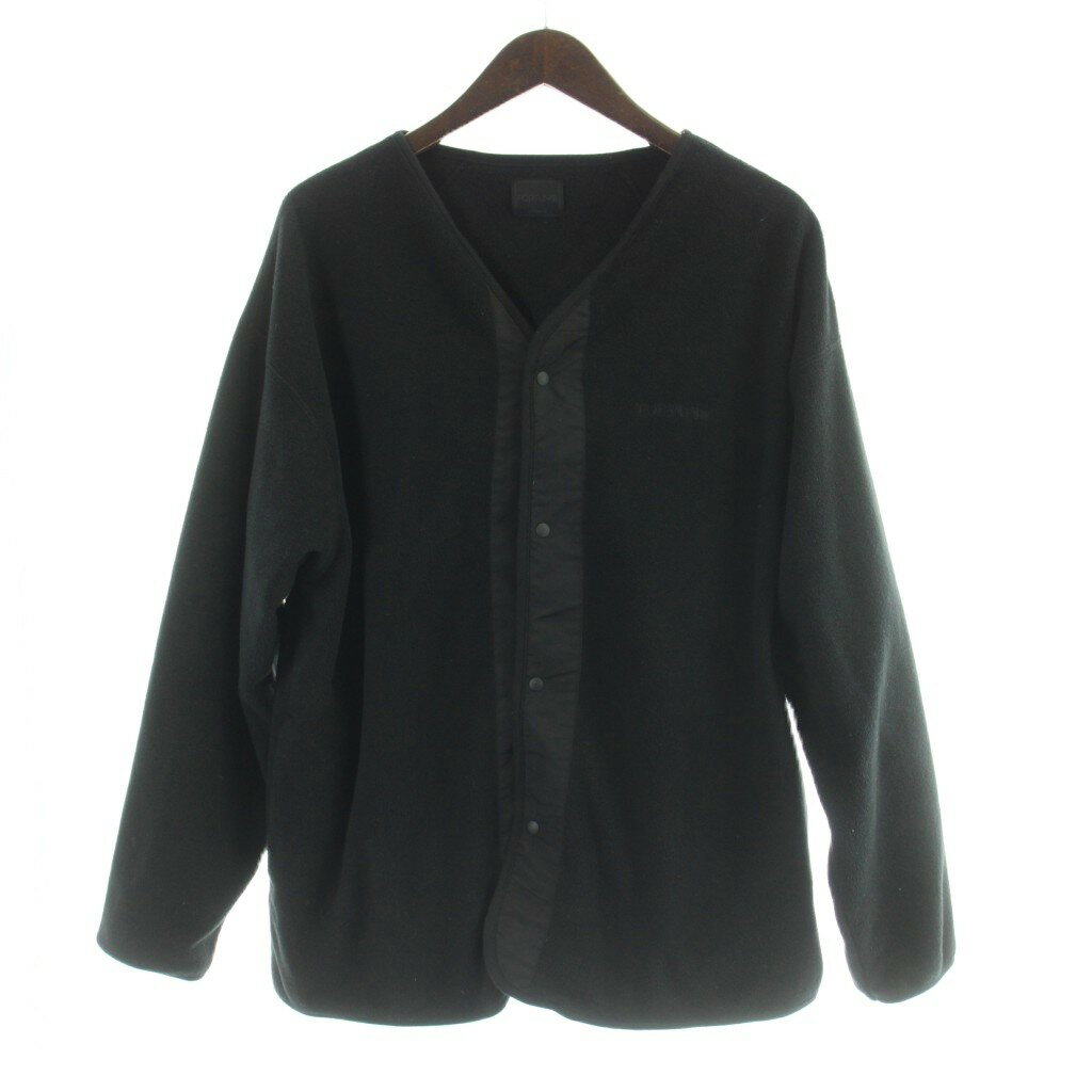 【中古】フォルトゥナ オム FORTUNA HOMME フリースジャケット 上着 1 黒 ブラック ノーカラー Vネック 前立て切り替え 長袖 /AP メンズ 【ベクトル 古着】 260506
