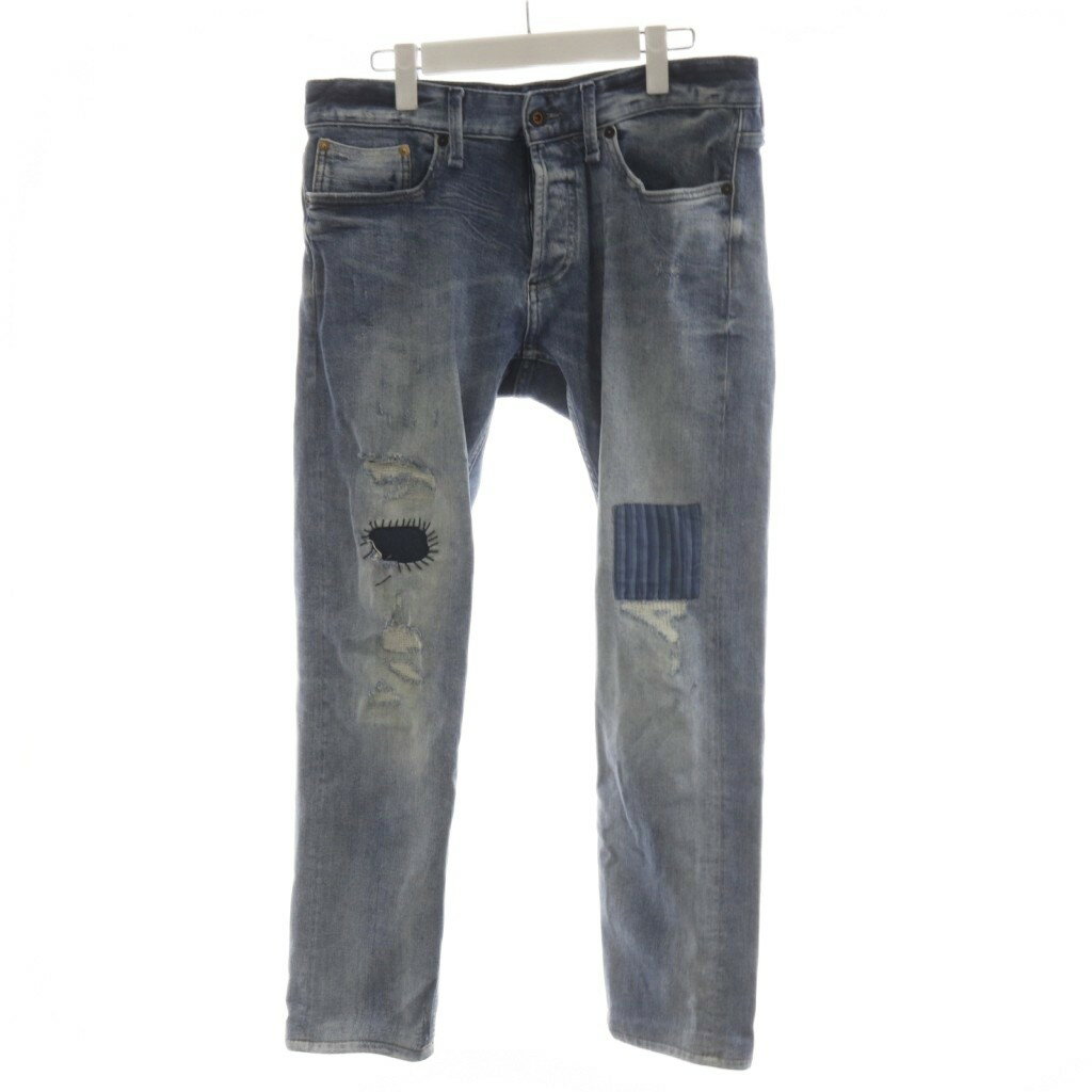 [Used] Denham DENHAM Denim Pants Jeans, Distressed Finish, Button Fly, Size 32, Blue, 27170-1-11009 /AN36, Men's [Vector Used Clothing] 260507
