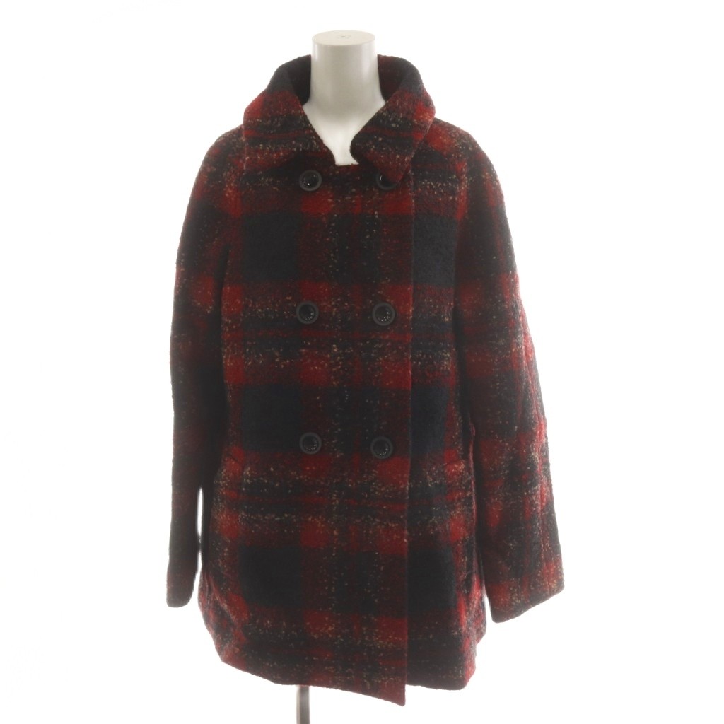 【中古】マックスマーラステュディオ Max Mara Studio コート ミドル丈 チェック柄 アルパカ混 アウター 42 赤 レッド 黒 ブラック 60860723000 /AN65 レディース 【ベクトル 古着】 260507 auc-vector-20906654 ブランド古着の買取販売ベクトル パッケージ画像
