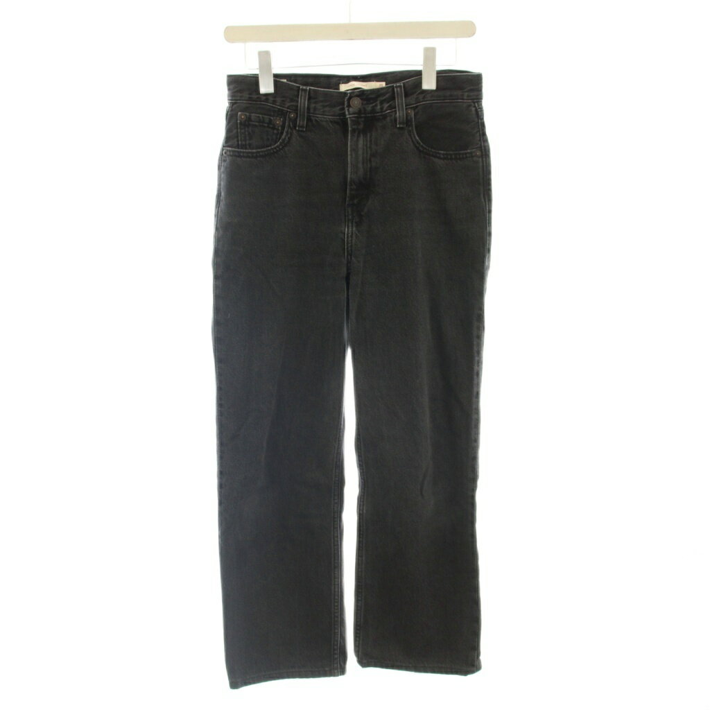 【中古】リーバイス Levi's デニム パンツ 25 黒 ブラック 無地 ストレート ハイウエスト /LP レディース 【ベクトル 古着】 260506