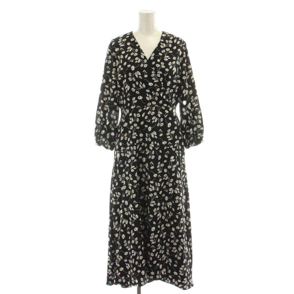 【中古】ミラオーウェン Mila Owen 19SS ワンピース 0 黒 ブラック 花柄 Vネック 長袖 /DU レディース 【ベクトル 古着】 260507 auc-vector-20923922 ブランド古着の買取販売ベクトル パッケージ画像