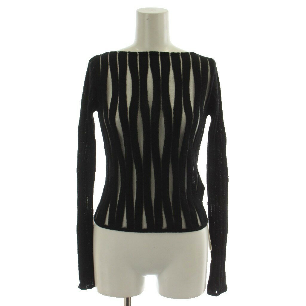 樂天商城 - 【中古】未使用品 グラムリップス Glam Lips NUANCE ウェーブシアーKNITトップス カットソー F 黒 長袖 1261082-2101 /GG レディース 【ベクトル 古着】 260507