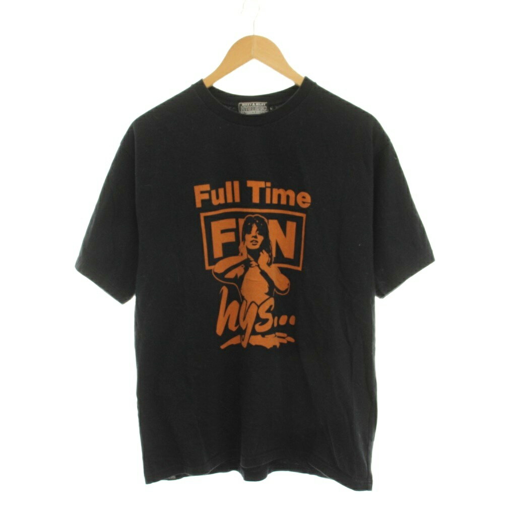樂天商城 - 【中古】ヒステリックグラマー HYSTERIC GLAMOUR FULL TIME FUN Tシャツ カットソー プリント 半袖 L 黒 ブラック 02241CT07 /YM メンズ 【ベクトル 古着】 260512