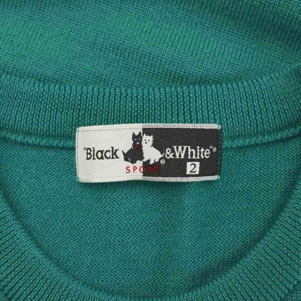 【中古】ブラック&ホワイト BLACK&WHITE SPORT ニットベスト 2 緑 ノースリーブ チ...