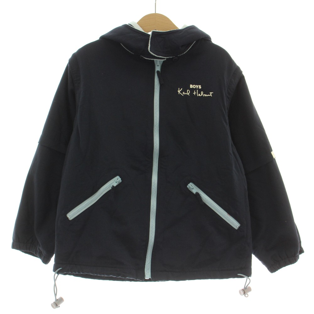 【中古】ボーイズカールヘルム BOY 039 s Karl Helmut 子ども服（男の子用） XL 紺 ネイビー フード付き 長袖 無地 P054-EAL03C /DU キッズ 【ベクトル 古着】 260513