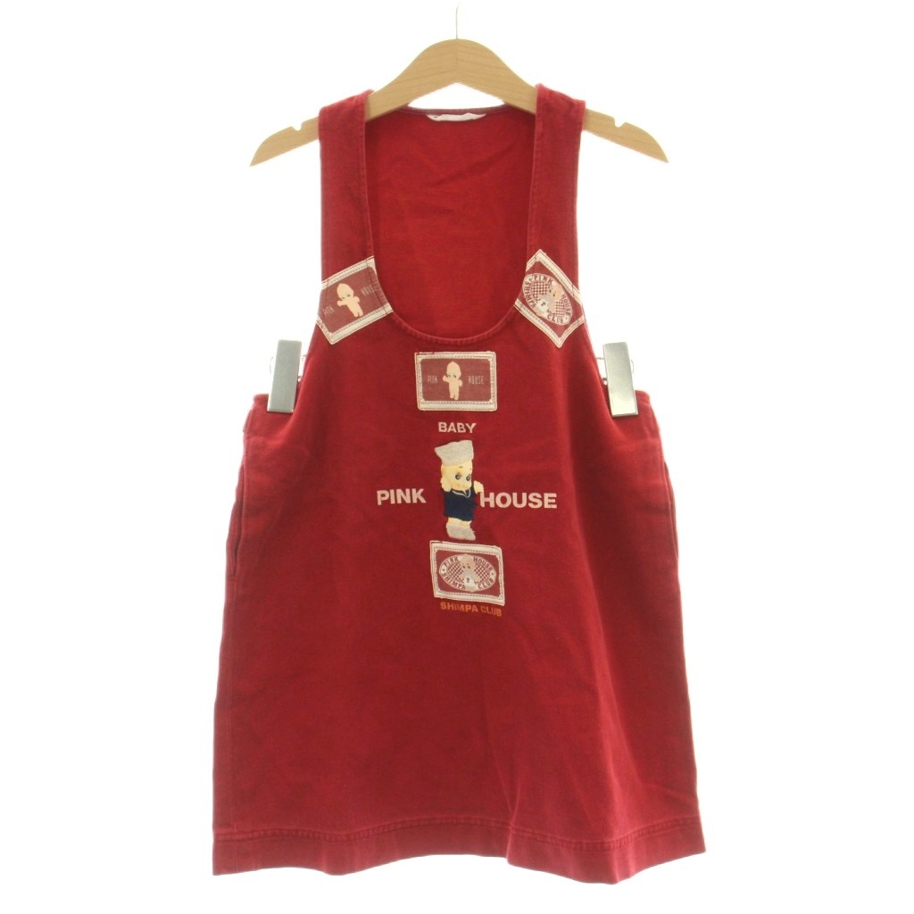 Other - 【中古】ベビーピンクハウス BABY PINK HOUSE 子ども服（女の子用） S（100） 赤 レッド ノースリーブ キャラクタープリント ロゴプリント P0562FSJ04 /DU キッズ 【ベクトル 古着】 260513
