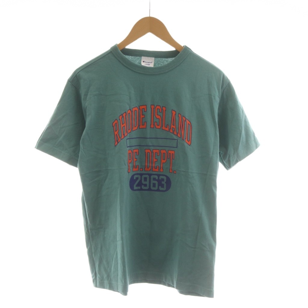 樂天商城 - 【中古】チャンピオン CHAMPION Tシャツ カットソー L 緑 グリーン ロゴプリント 半袖 /RR レディース 【ベクトル 古着】 260515