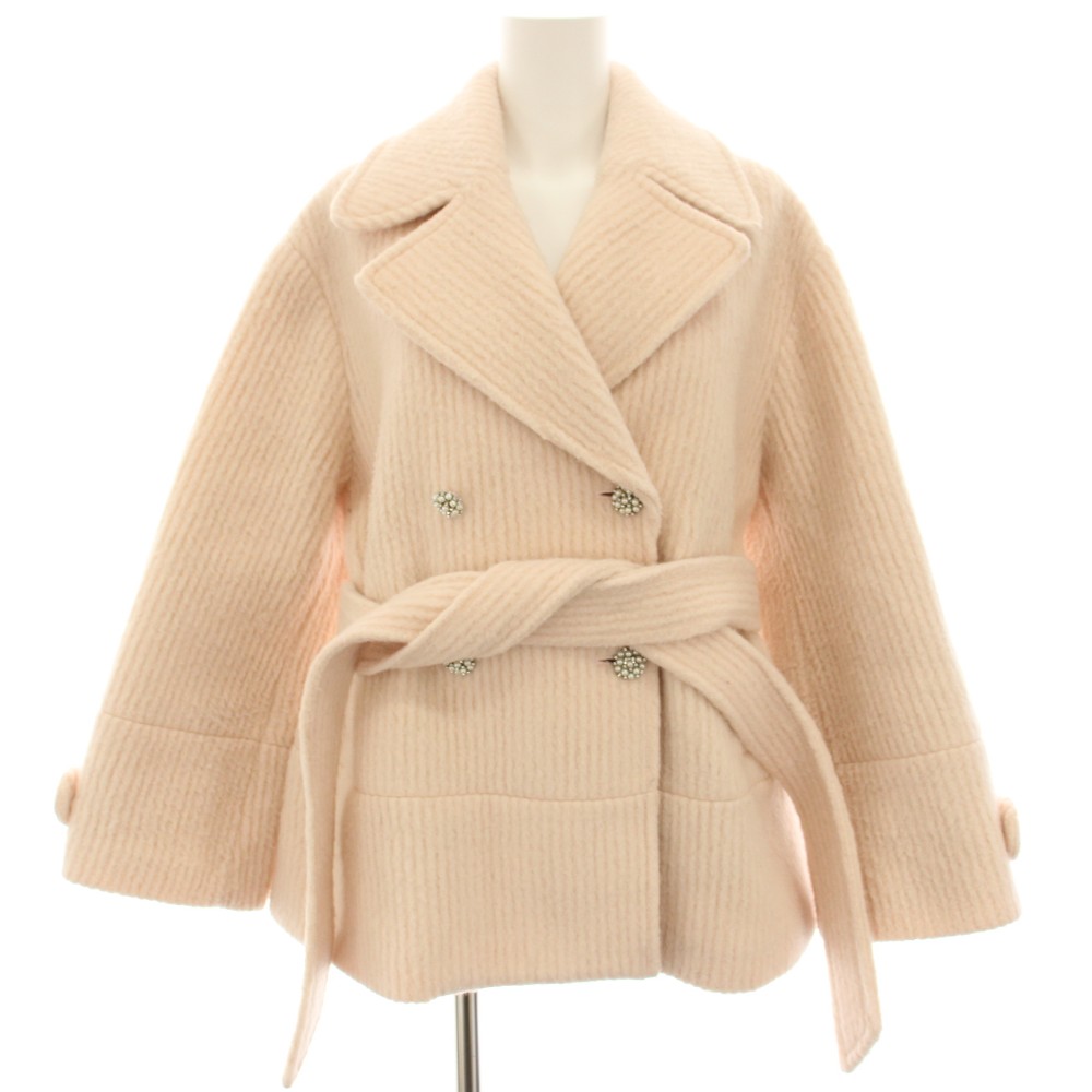 乐天商城 - 【中古】ハーリップトゥ Her lip to Odette Wool Blend Coat ダブルブレスコート Pコート ピーコート ウール ショート丈 S ピンク 1224307096 /HN レディース 【ベクトル 古着】 260518