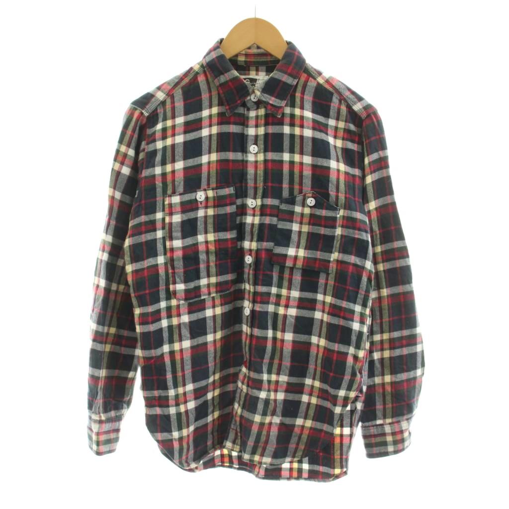 エンジニアードガーメンツ Engineered Garments ワークシャツ ネルシャツ カジュアルシャツ 長袖 チェック柄 XS 紺 ネイビー 緑 グリーン 赤 レッド /KU メンズ  260520