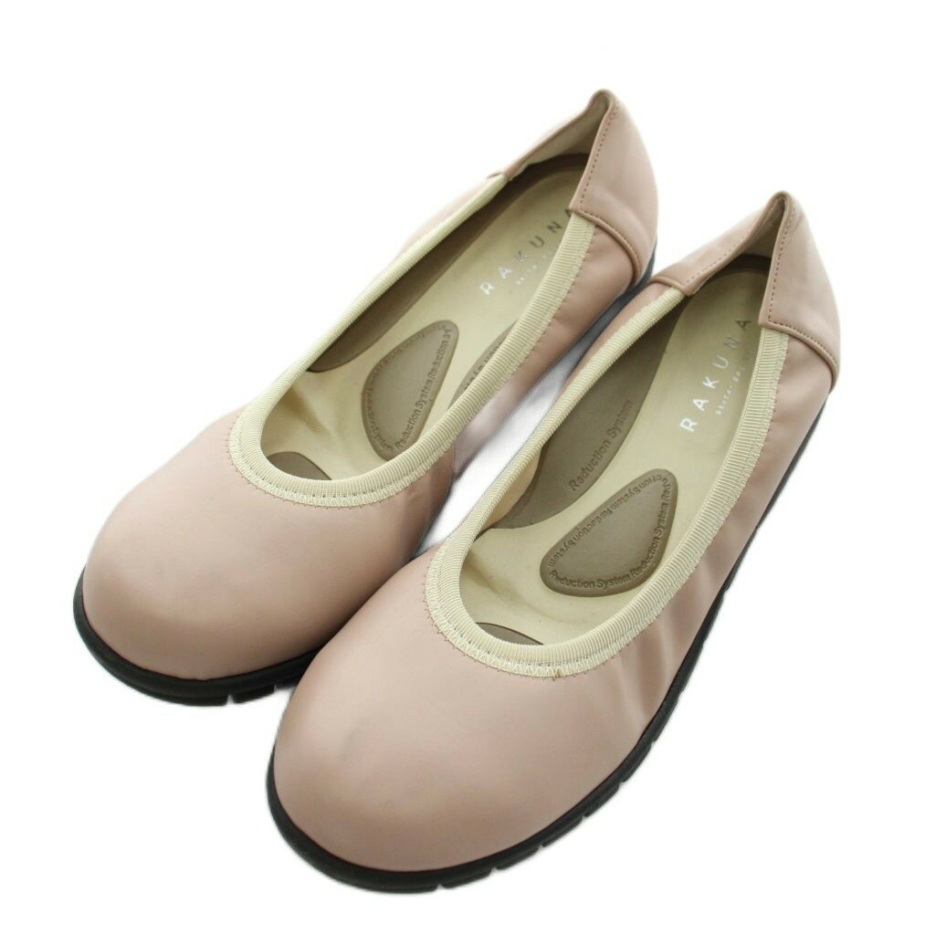 ラクナ RAKUNA SEITAI BALLET パンプス ラウンドトゥ 24.5cm ピンク /AN48 レディース  260522