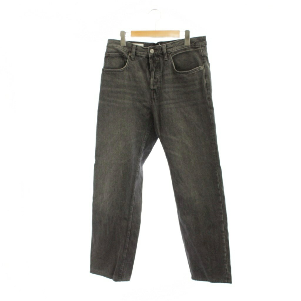 乐天商城 - 【中古】ザラ ZARA デニム ジーンズ 42 グレー 無地 ボタンフライ ストレートシルエット /JP メンズ 【ベクトル 古着】 260520