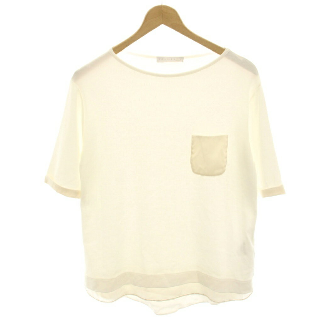 ファビアナフィリッピ FABIANA FILIPPI カットソー Tシャツ 半袖 切替 42 白 ホワイト /HN レディース  260522