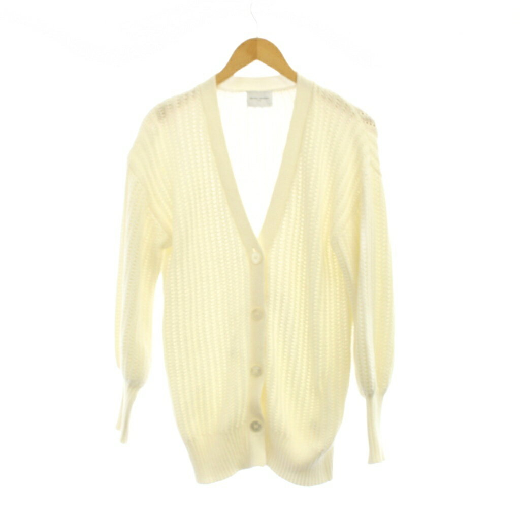 【中古】ユナイテッドアローズ UNITED ARROWS カーディガン 白 Vネック アゼ編み 長袖 /JP レディース 【ベクトル 古着】 260522