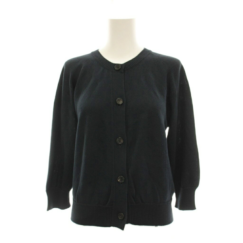 【中古】マーガレットハウエル MARGARET HOWELL カーディガン ニット 2 紺 ネイビー 無地 七分袖 578-8264003 /YM レディース 【ベクトル 古着】 260522