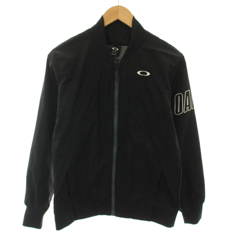 【中古】オークリー OAKLEY エンハンスウィンドウォームミルジャケット ENHANCE WIND WARM MIL JACKET ブルゾン アウター ジップアップ ロゴプリント S 黒 ブラック 412819 /YT メンズ 【ベクトル 古着】 260604