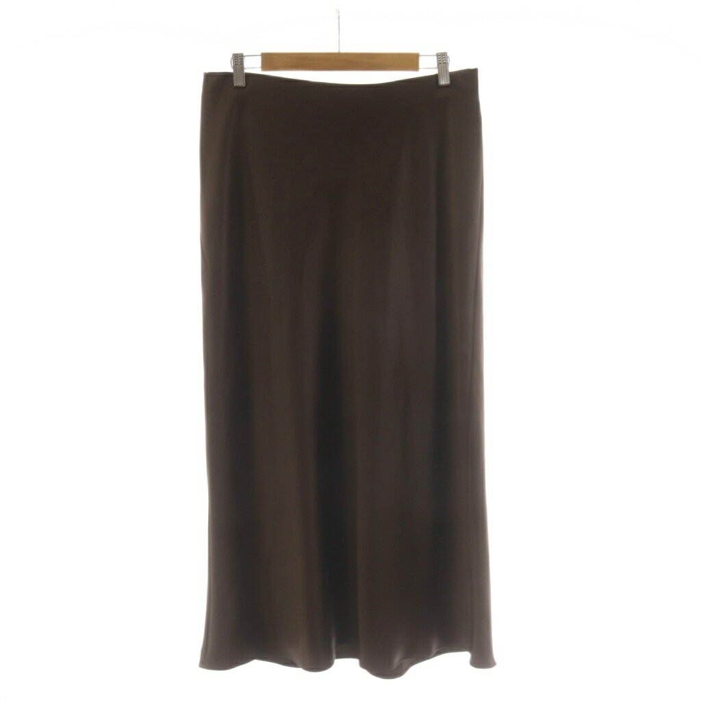 樂天商城 - 【中古】未使用品 ザラ ZARA サテンロングスカート ウエストゴム L 茶 ブラウン 無地 /RR レディース 【ベクトル 古着】 260527