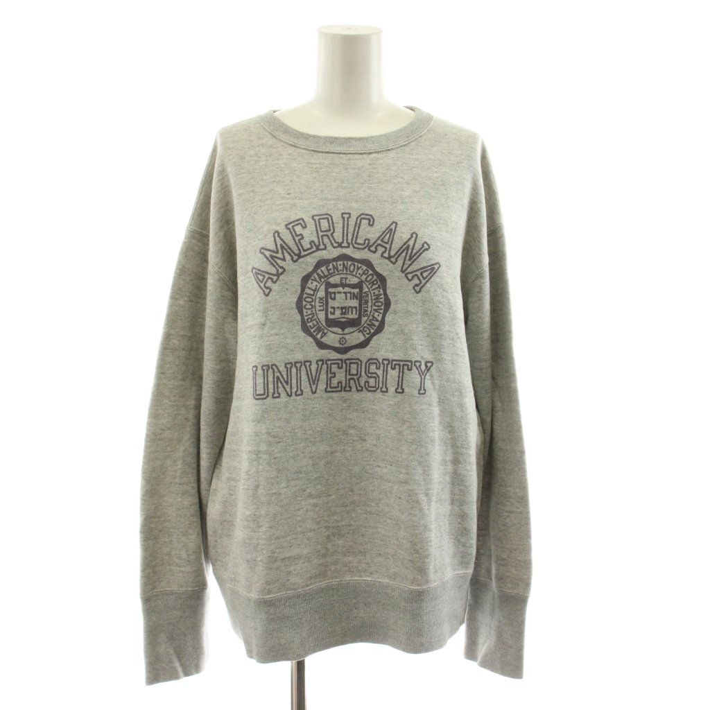 アパルトモン ドゥーズィエムクラス L'Appartement DEUXIEME CLASSE MADE BY Americana College C/N Sweatスウェット トレーナー 長袖 ロゴ プリント グレー /KU レディース  260601