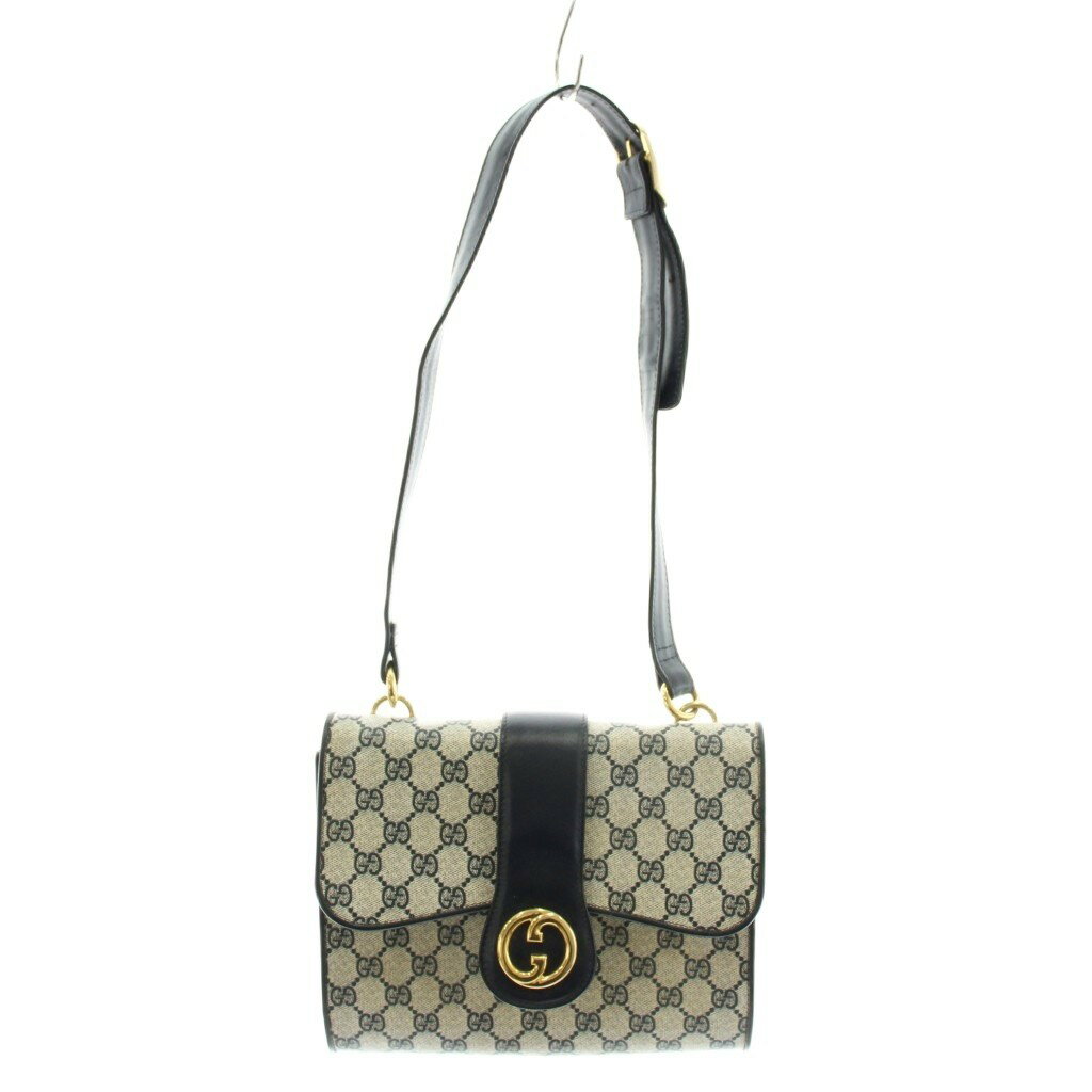 gucci///////////////\' - 【中古】グッチ GUCCI GGスプリーム インターロッキング ショルダーバッグ レザー 白 ホワイト 紺 ネイビー /AN53 ●D ■OH レディース 【ベクトル 古着】 260604