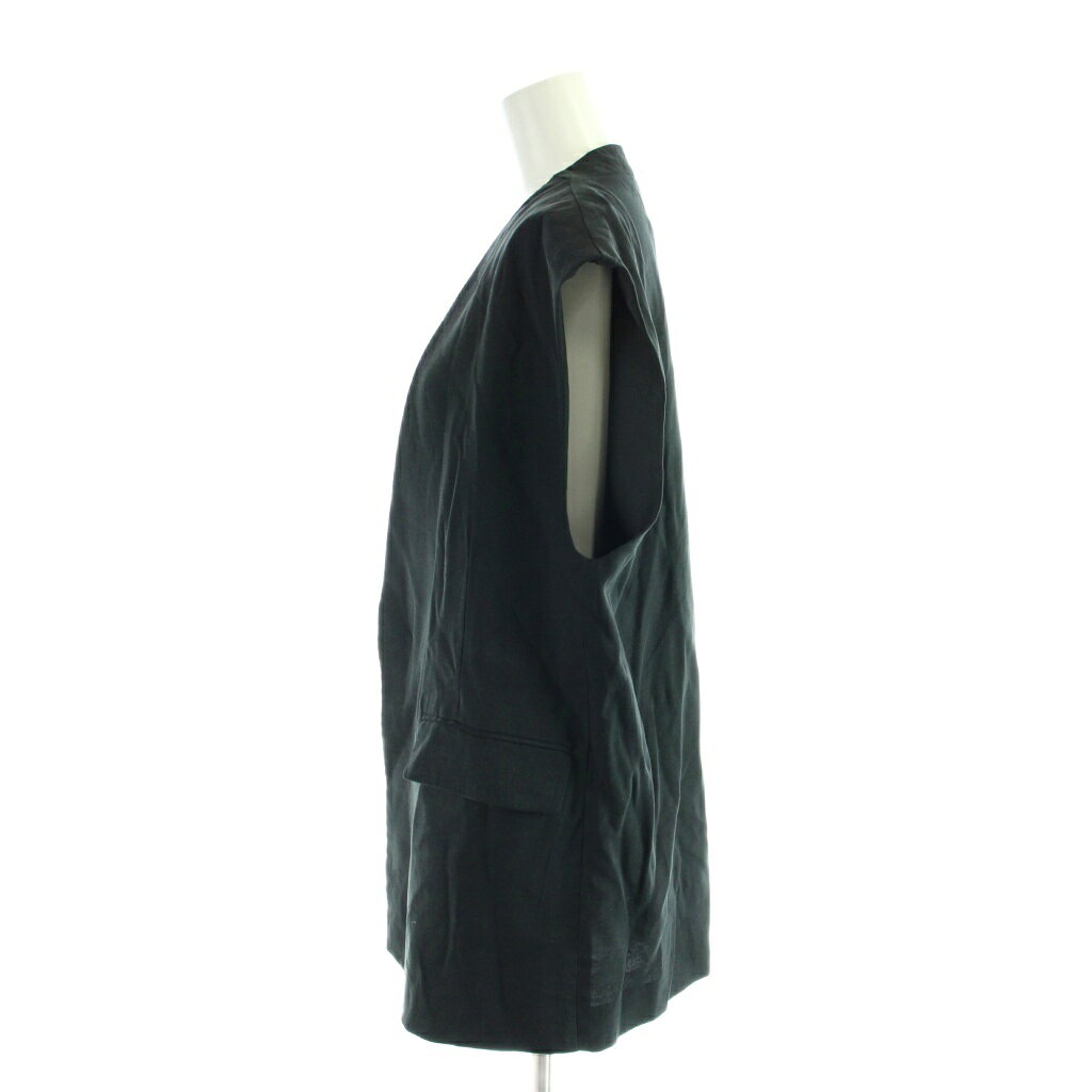 【中古】ミラオーウェン Mila Owen 22SS ジレ ベスト 1 黒 ブラック Vネック ノースリーブ ポケット付き /AP レディース 【ベクトル 古着】 260602 auc-vector-20995617 ブランド古着の買取販売ベクトル サンプル画像3