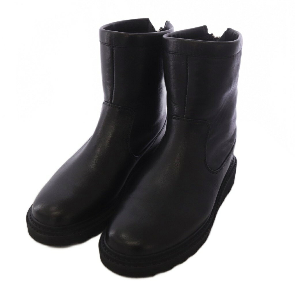 カミナンド caminando 21AW TRECK SOLE BACK ZIP BOOTS ショートブーツ レザー 6 黒 ブラック 21103W /TK レディース  260608