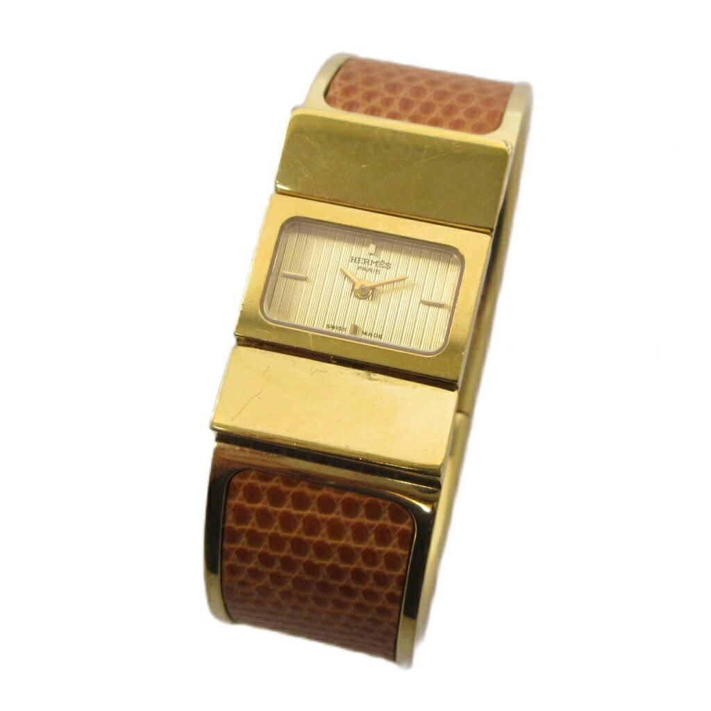 【中古】エルメス HERMES ロケ Loquet バングルウォッチ 腕時計 クオーツ ゴールドカラー LO1.201 /KH ■OH レディース 【ベクトル 古着】 260610