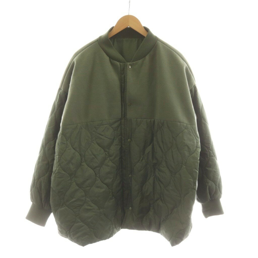 ツリーカフェ tree cafe キルティングジャケット 上着 L〜XXL カーキ 長袖 /RR レディース  260606