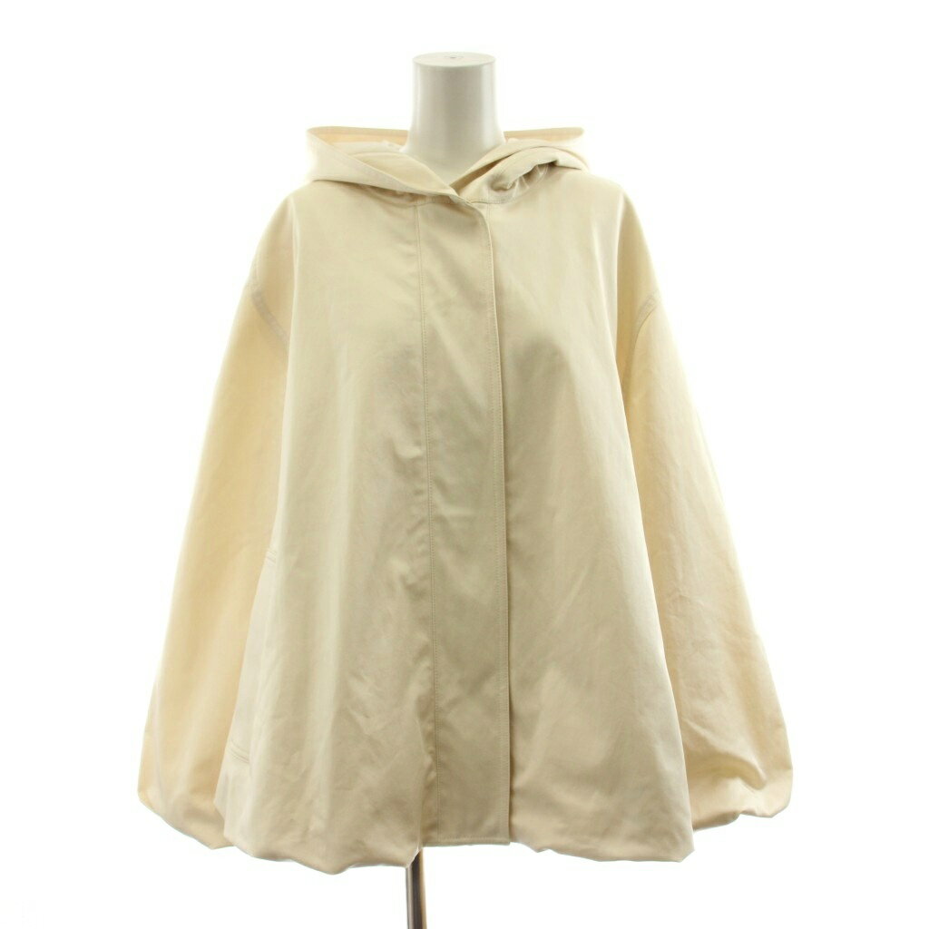 セオリーリュクス theory luxe 26SS GLOSSED SATIN GOLDIE PARKA フーデットブルゾン ジャケット パーカー ジップアップ サテン 38 アイボリー 03-6109610 /KU レディース  260612