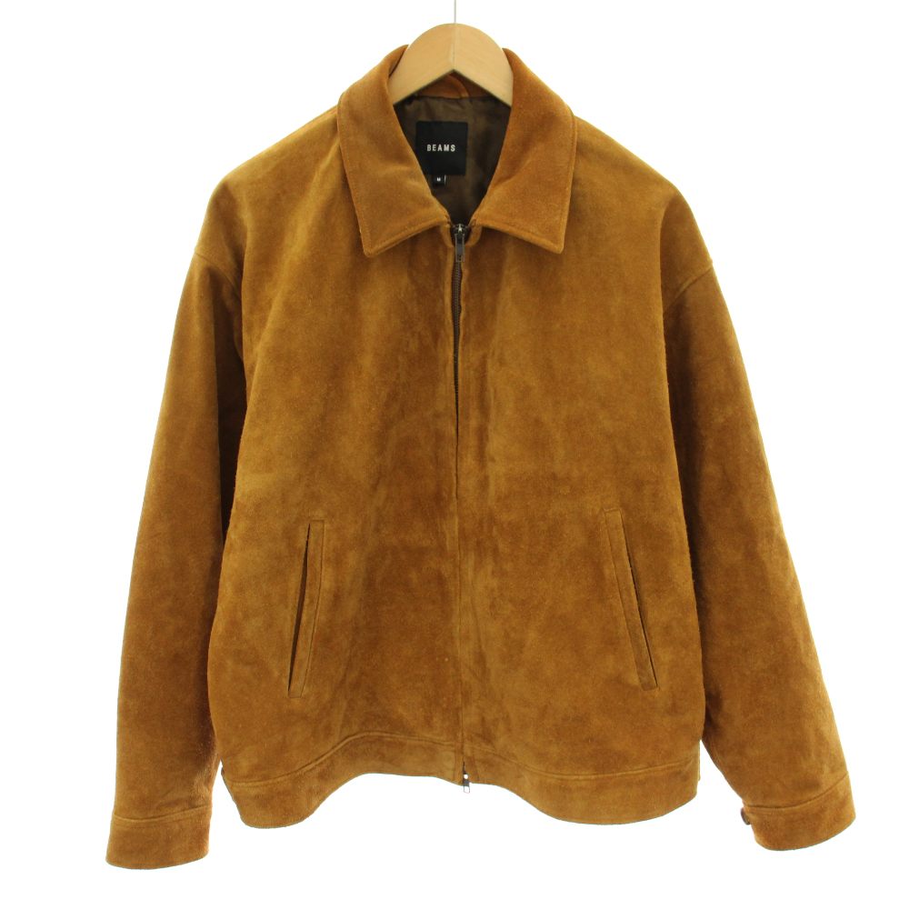 ビームス BEAMS スエードジップブルゾン Suede Zip Blouson アウター 牛革 M ベージュ 11-18-6833-202 /YT メンズ  260612