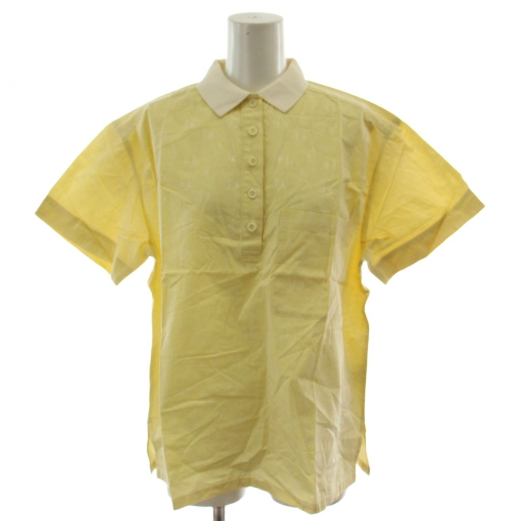 【中古】クリスチャンディオール Christian Dior SPORT シャツ ブラウス M 黄 イエロー 総柄 レギュラーカラー 半袖 /GG30 ■MA レディース 【ベクトル 古着】 260618