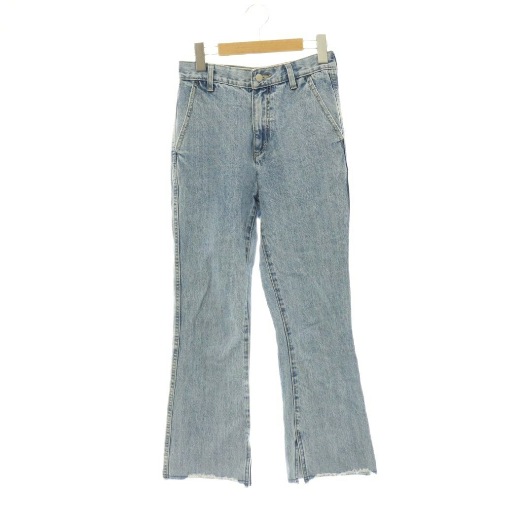 [Used] Discoat Denim Pants Jeans Flare Distressed S Light Blue /HK ■MA Women's [Vector Used Clothing] 260623