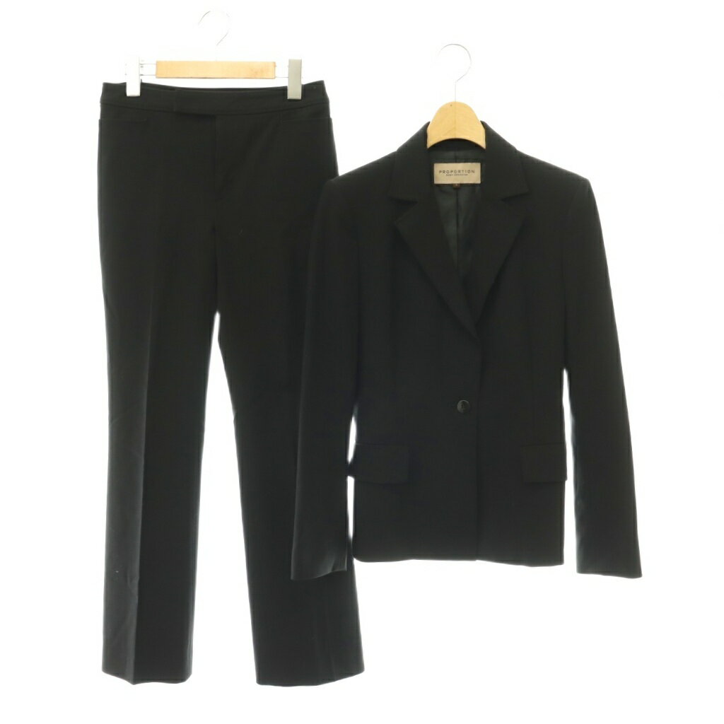 【中古】プロポーション ボディドレッシング PROPORTION BODY DRESSING パンツスーツ セットアップ テーラードジャケット 2 ブラック /ES ■MA レディース 【ベクトル 古着】 260623