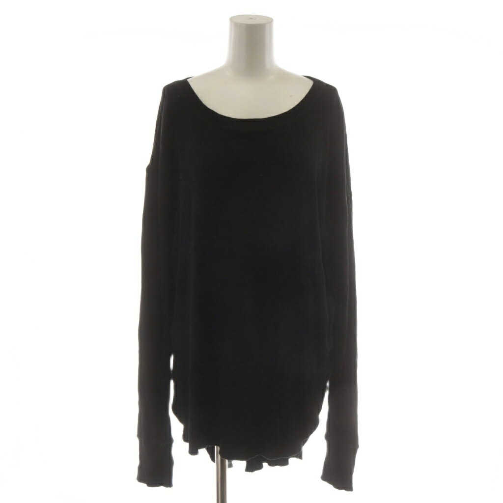 6 ROKU BEAUTY&YOUTH B&Y ロク ビューティーアンドユース SUKE TERECO PULL OVER プルオーバー カットソー 黒 ブラック 長袖 無地 /RR19 レディース  260624