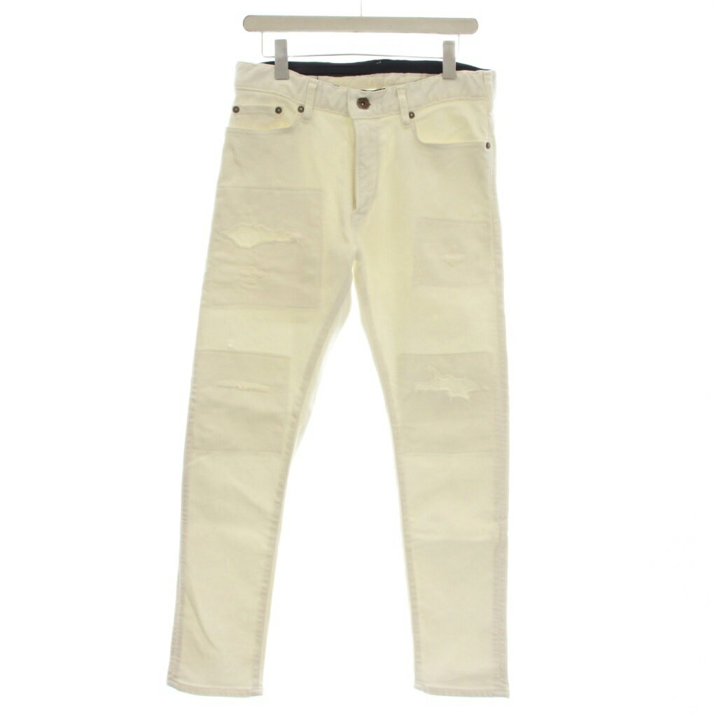 ジュンハシモト junhashimoto EDWIN コラボ デニムパンツ ダメージ加工 L 白 ホワイト ERJH05 /☆G31 メンズ  260623