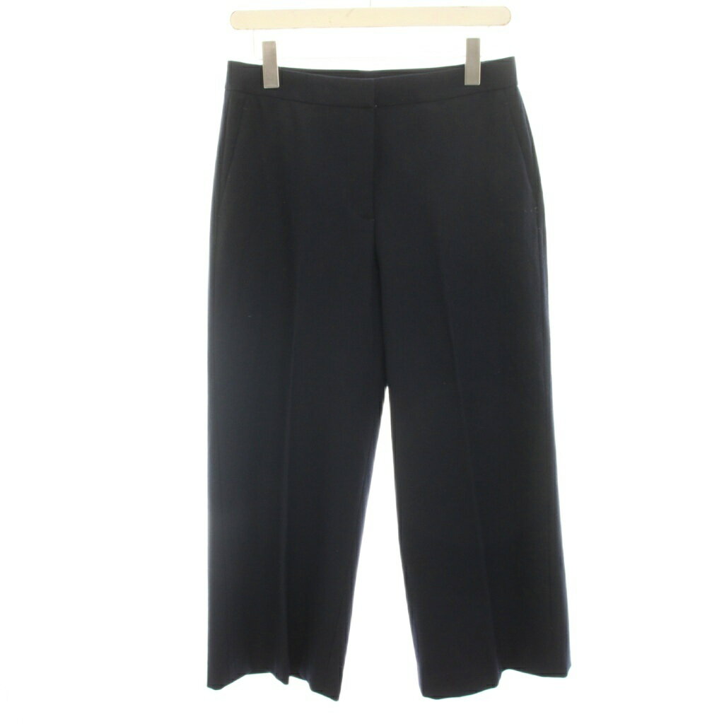 セオリーリュクス theory luxe 19AW saxony soft fiddle ワイドパンツ ウール 40 紺 ネイビー 03-9306451-890-040 /HN21 レディース  260625