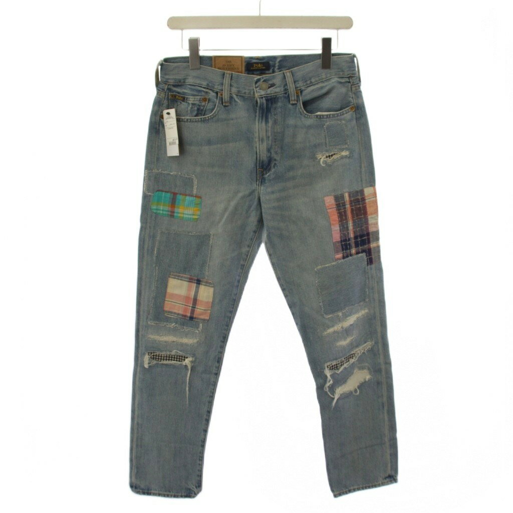 [Used] Unused Polo Ralph Lauren denim jeans, zip fly, patchwork, used finish, size 26, indigo, 211834017001 /BM30, women's. [Vector Used Clothing] 260625