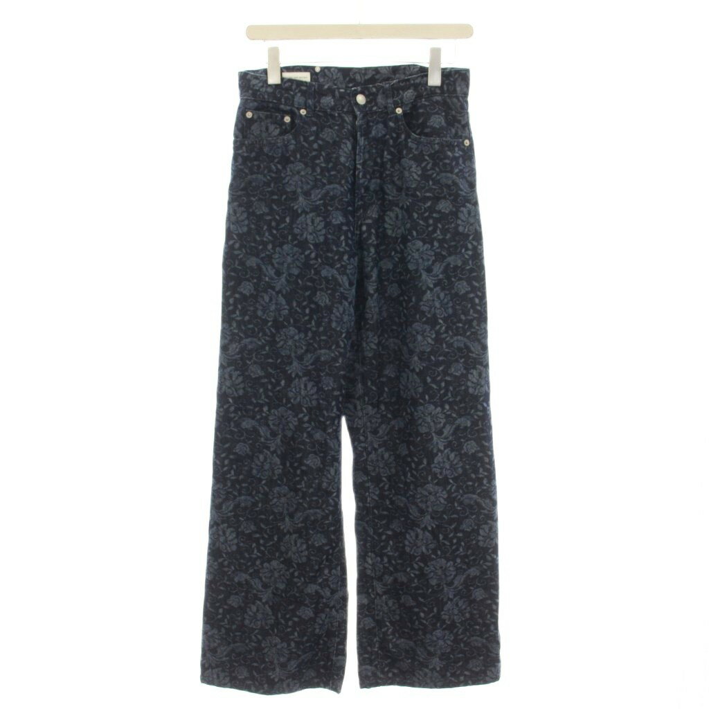 [Used] Dries Van Noten Denim Jeans, Floral Print, Button Fly, Size 26, Navy, 855 010935-1557-507 /☆G50 Women's [Vector Used Clothing] 260626