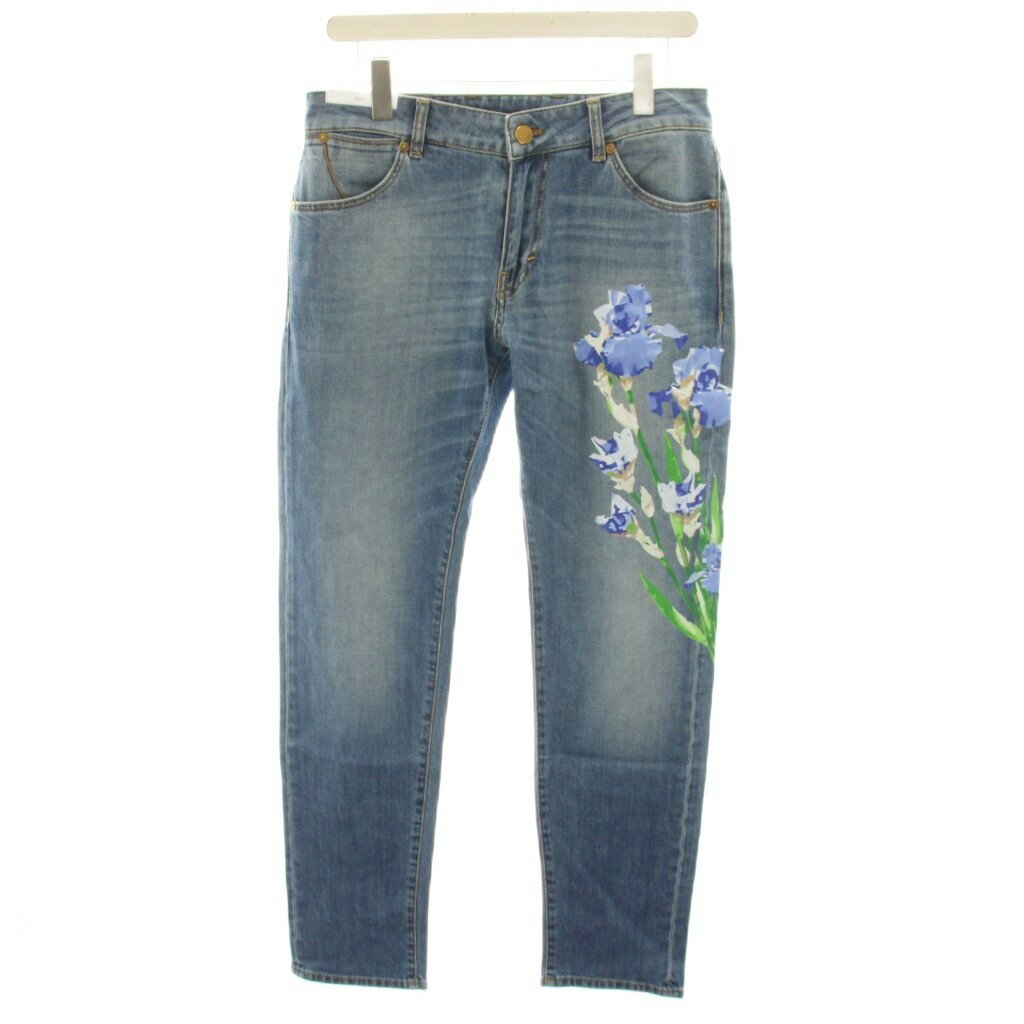 [Used] Unused PT Torino SOUL denim jeans, zip fly, floral pattern, size 30, light blue, C5VJF5Z30STY /YT38, men's. [Vector Used Clothing] 260626