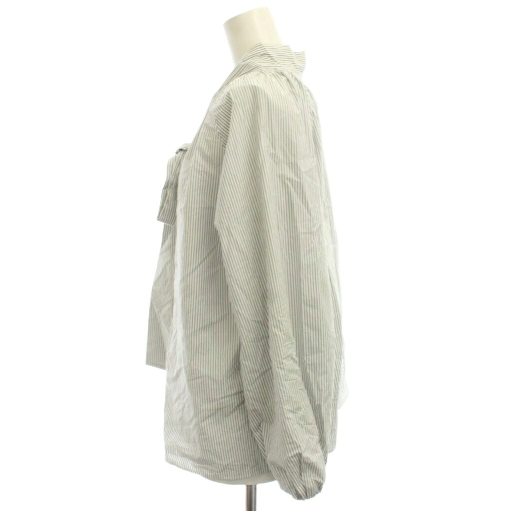 【中古】ミラオーウェン Mila Owen 24AW 前後2wayギャザースリーブボータイブラウス シャツ 0 白 グレー ストライプ柄 長袖 /JP55 レディース 【ベクトル 古着】 260701 auc-vector-21073397 ブランド古着の買取販売ベクトル サンプル画像2