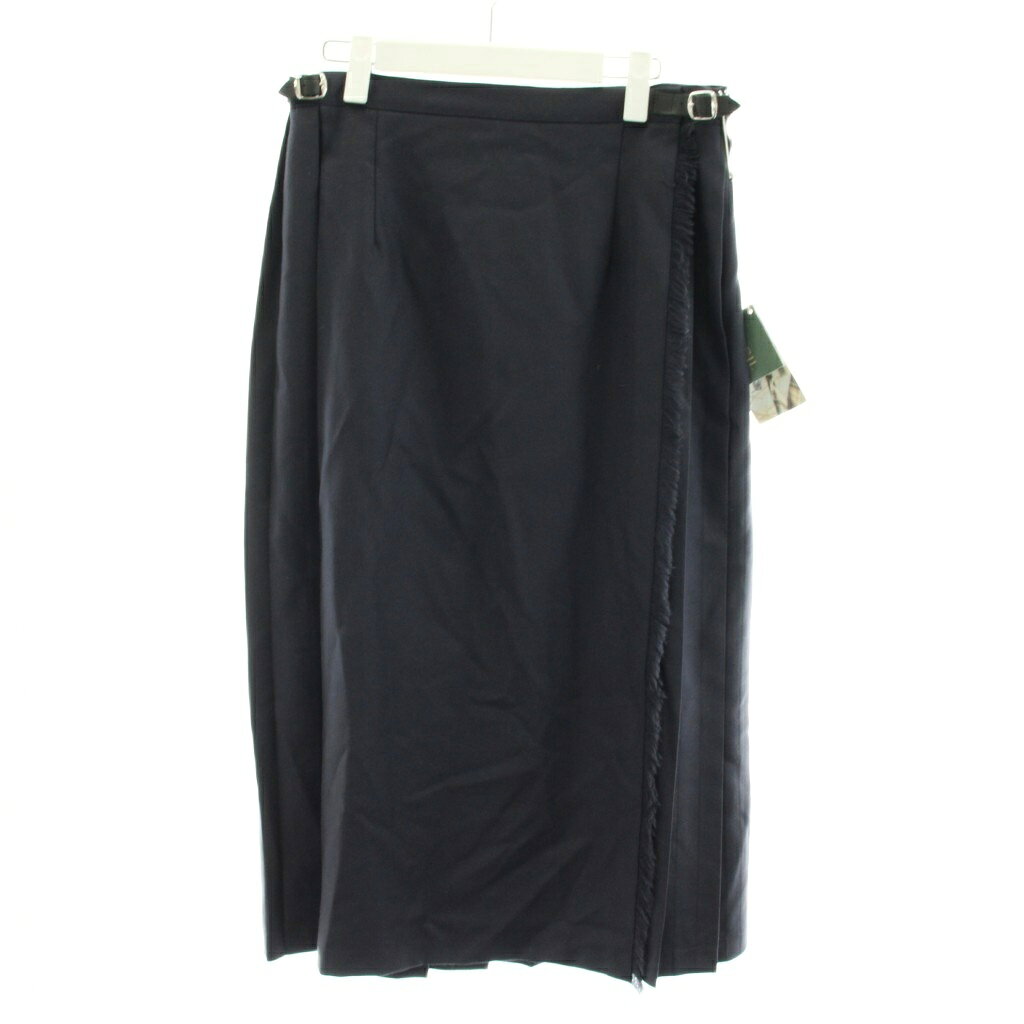未使用品 オニール オブ ダブリン O'NEIL OF DUBLIN EASY LONG KILT ラップスカート プリーツスカート ロング ウール F42 紺 ネイビー 5083 /AN62 レディース  260702