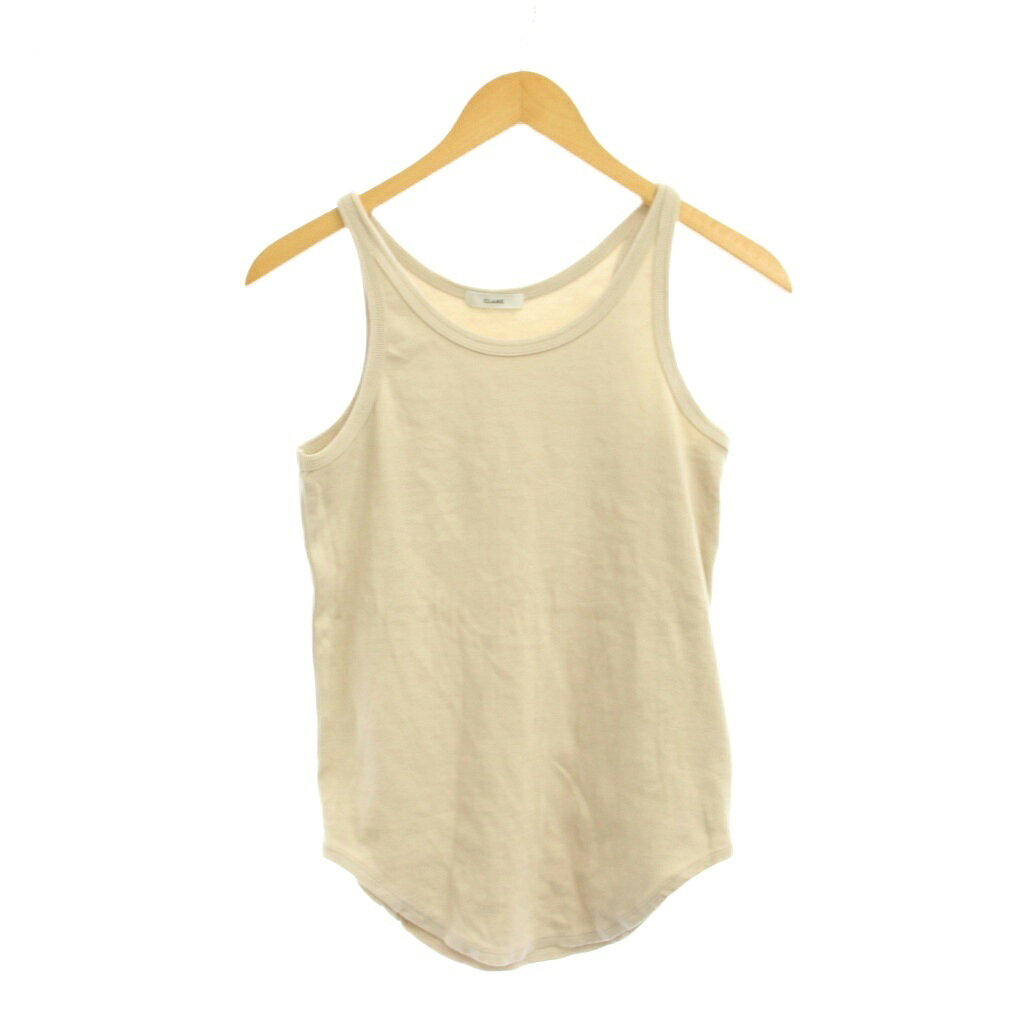 クラネ CLANE BASIC RIB TANK TOPS タンクトップ 2 ベージュ 無地 ラウンドネック /JP10 レディース  260702