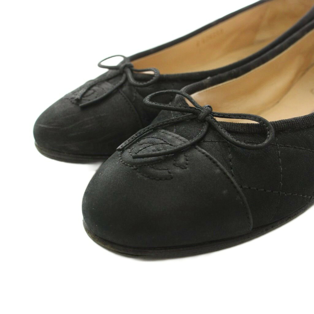 【中古】シャネル CHANEL バレリーナ バレエシューズ キルティング ココマーク リ...