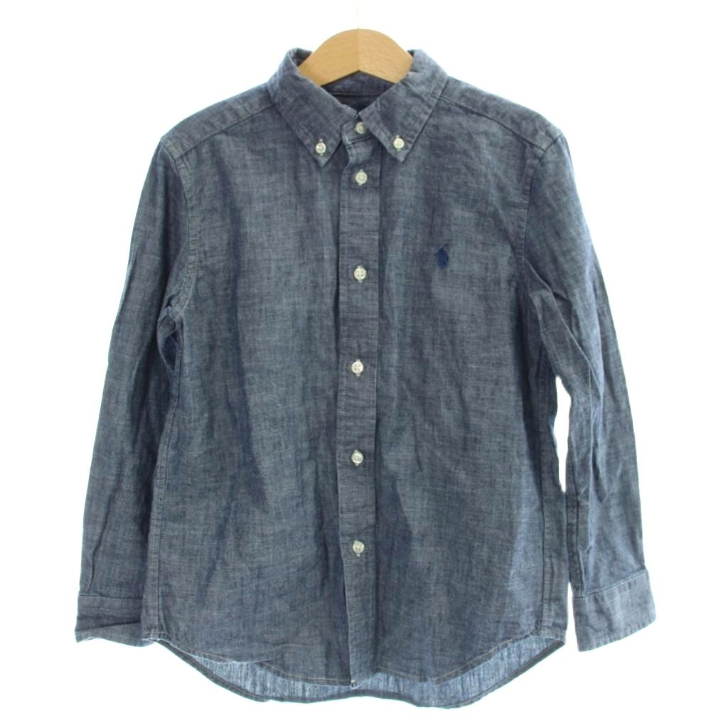 【中古】ラルフローレン RALPH LAUREN シャツ 子ども服（男の子用） 6 120cm紺 ネイビー ボタンダウン 長袖 /AP26 キッズ 【ベクトル 古着】 260709
