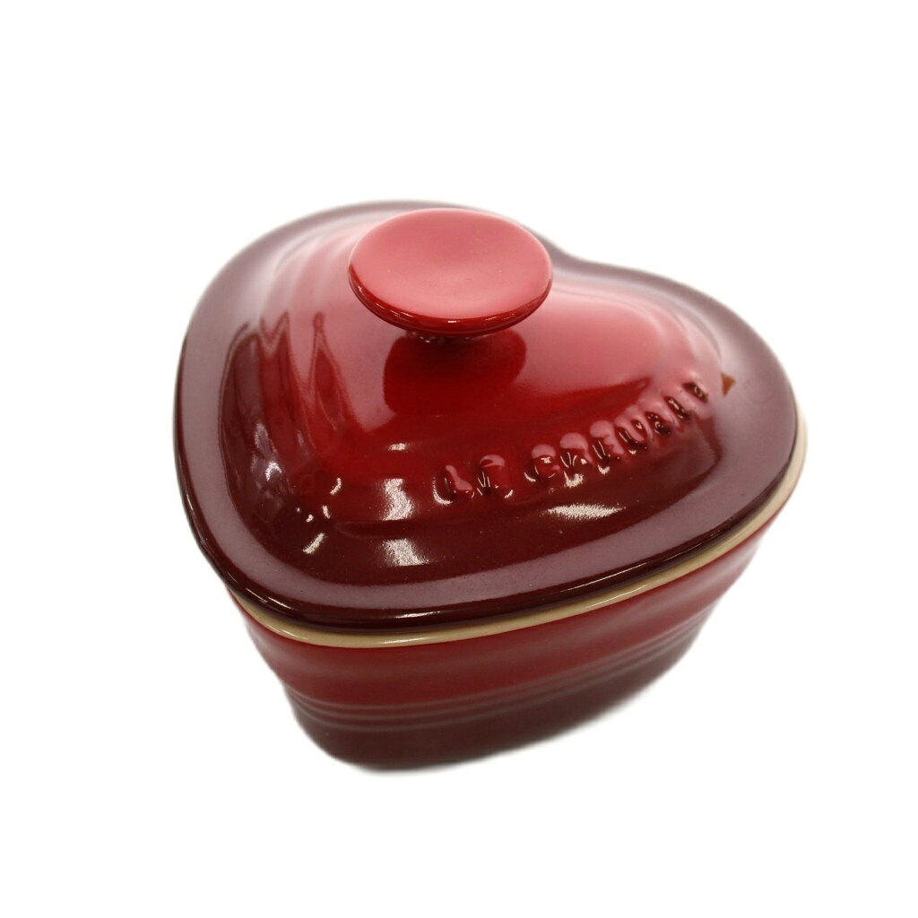【中古】ル クルーゼ LE CREUSET ラムカン ダムール ココット皿 食器 耐熱 ハート 赤  ...